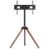 Tripod Easel TV Stand, for 40-65 inch Flat Screen/Curved TVs Up to 99 lbs, 18Â° Left-Right Rotation Portable TV Stand with Oak Wood Legs, for Bedroom