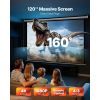 Motorized Projector Screen, 120 inch 4:3 1080 HD Electric Projector Screen, Wall Mounted Projection Dispaly Projector with Remote Control