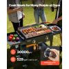 Gas Griddle, 2-Burner Flat Top Grill, 28 inch Grill Plate Foldable Propane Griddle with Wheels, 30000 BTU Outdoor Flat Top Grills for Pan-Frying