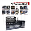 43-Inch 6-Burner 85000 BTU Deluxe Stainless Steel Gas Outdoor Kitchen Bar Barbecue Island Grill + Wine Cooler Compact Refrigerator + Rotisserie kit +