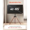Tripod Easel TV Stand, for 40-65 inch Flat Screen/Curved TVs Up to 99 lbs, 18Â° Left-Right Rotation Portable TV Stand with Oak Wood Legs, for Bedroom