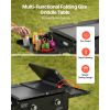 Gas Griddle, 2-Burner Flat Top Grill, 28 inch Grill Plate Foldable Propane Griddle with Wheels, 30000 BTU Outdoor Flat Top Grills for Pan-Frying