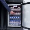 43-Inch 6-Burner 85000 BTU Deluxe Stainless Steel Gas Outdoor Kitchen Bar Barbecue Island Grill + Wine Cooler Compact Refrigerator + Rotisserie kit +