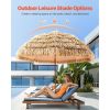 Tiki Umbrella, 8 ft Thatched Patio Umbrella with Tilt, Hawaiian Style Beach Parasol with Durable PP Thatch and 8 Metal Ribs