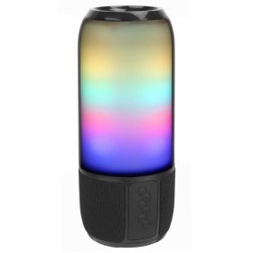 1Pc Wireless Portable Speaker Loud Stereo Speaker With 6 Color Changing Lights Radio Party TWS Speaker For Home Outdoor Travelling (Option: Black)