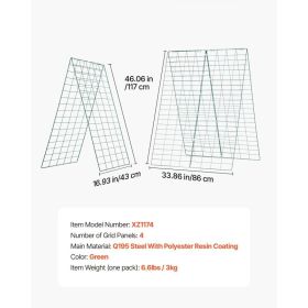 Cucumber Trellis 4 Pack, A-Frame Garden Trellises For Raised Bed, Metal Rustproof Coating Plant Support For Vine, Climbing Plants, Peas, Beans, Z (Option: Black)